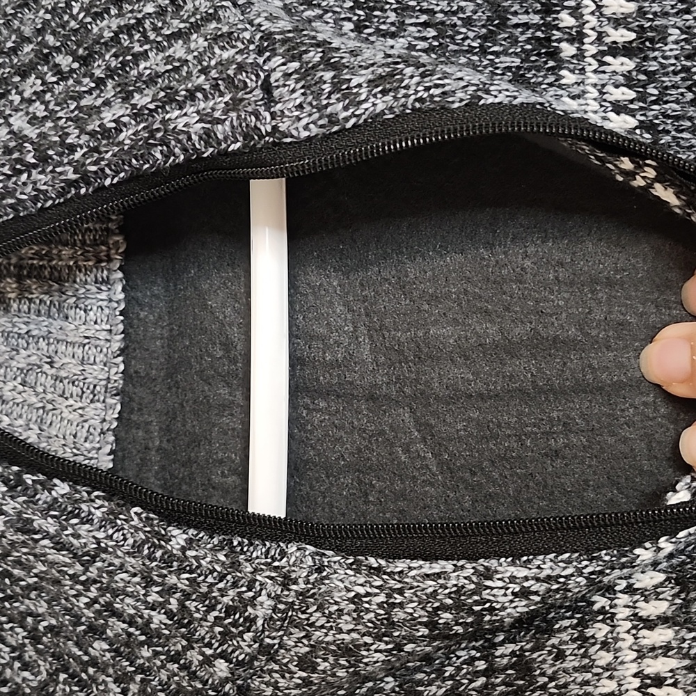 👉*NWT* CHARCOAL GREY & WHITE *FLEECE LINED* PATTERNED QUARTER-ZIP SWEATER ~XXL - Picture 6 of 15